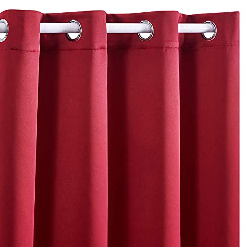 DREAM ART Outdoor Waterproof Blackout Thermal Insulated Privacy Curtains, Grommet Top Windproof Patio Drapes for Porch, Gazebo, Deck, UV Protection, 2 Panels, 54" Wx84 L (137x213 cm), Radiant Red