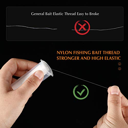 Skylety 2/4/8 Pieces Fishing Thread Nylon Elastic Invisible Magic Fishing Line Bait Thread 0.2 mm Length 656 Feet Per Spool Stretchy Bait String Line Clear Storage Case(4 Pieces)
