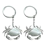 Beavorty Chic Crab Keychains Metal Key Rings Stylish Crab Key Chains Durable Car Bag Purse Charm Accessories for Women