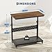 Computer Tower Stand, 2-Tire PC Stand with Rolling Wheels, Line Storage Rack, Adjustable Under Desk PC Cart, Mobile Rolling CPU Holder Cart for Home Office Gaming, Brown