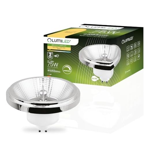 Lumiled LED-Leuchtmittel ES111 GU10 Fassung dimmbar 230V 10W (Entspricht 75 Watt) Warmweiß 3000K 24 Grad Abstrahlwinkel Silber 1055 Lumen Ra>90 Aluminium dimmbare Downlight AR111