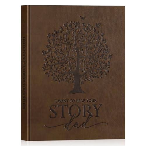 Lanpn Papá Cuéntame la Historia de tu Vida, Papa hablame de ti de Cuero con 300+ preguntas, Regalo del Día del Padre Navidad Cumpleaños, Dad Hear Your Life Sroty, Cuentame de la vida Papa (Marrón)