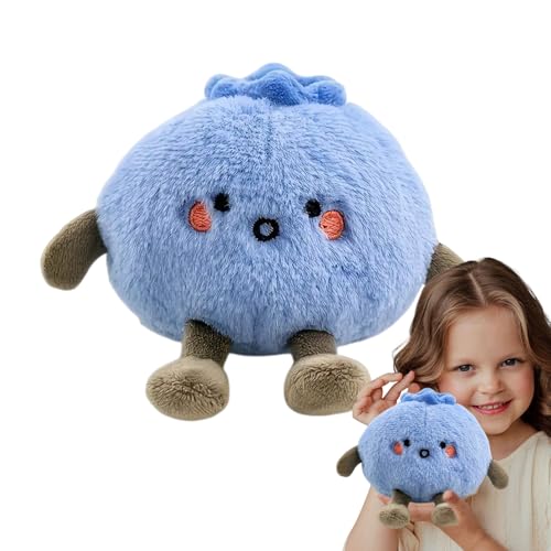 Muñeco Peluche Arándano Dukês - Graciosa Fruta Juguete Con Cara Bermeja | Blanda Mascota Ornamental Para Colgar | Pequeña Baya Felpa 10 Cm Para Cuarto Infantil, Escritorio O Coche