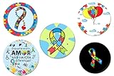 Bottons Autismo Autista 5 4,4cm Unidades - boton bottom pin