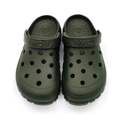Amoji Garden Clogs Shoes Garden Shoes Gardening Shoes Summer Clogs Yard Shoes CL212 ArmyGreen Size 12-12.5 Women/9.5-10 Men by Amoji - Used condition - Image 6