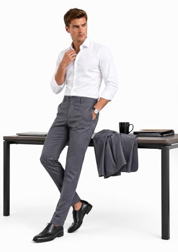 Image of SUNPOINT Formal Pants for Men Office Wear - Premium Regular Fit Formal Trouser for Men, Boys, Gents Bottom Formal wear for Office Meeting, Party, Gathering, Wedding