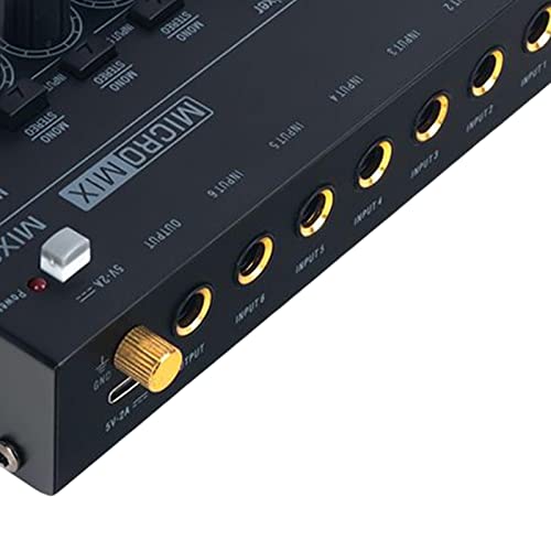 MEYZJRC Table de Mixage Audio Console Mélangeur Stéréo 6 Canaux Mini Métal Extension Contrôle Volume Indépendant Faible Bruit Convient pour Studio – vue 2