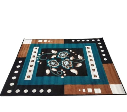 Image of Anti-Slip Area Rug 4x5 Feet Multi-Color Floral | Soft Living Room Bedroom Carpet