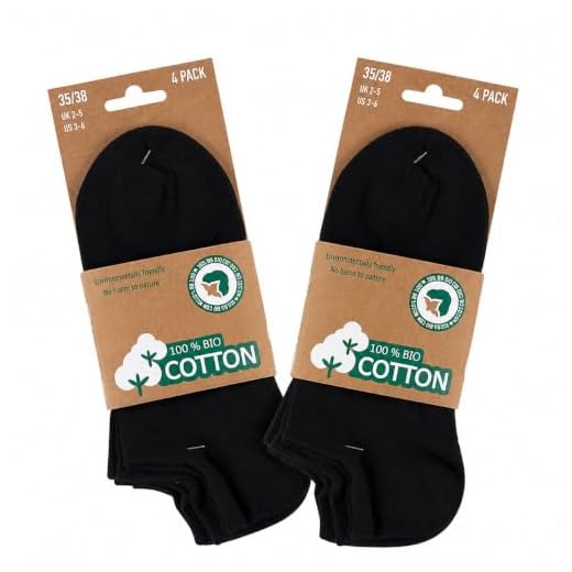 Lieblingsstrumpf24 8 Paar Bio Baumwolle Sneaker Socken Öko-Tex Standard 100 (43-46, Schwarz)