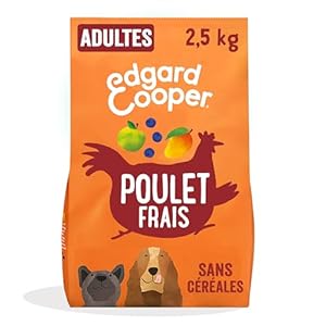 Edgard & Cooper Croquettes Chien, (Poulet Frais, 2.5kg) Sans Céréales, Viande fraîche et protéines de qualité, Vrais ingrédients pour chiens, Hypoallergénique, Sans sucres ajoutés