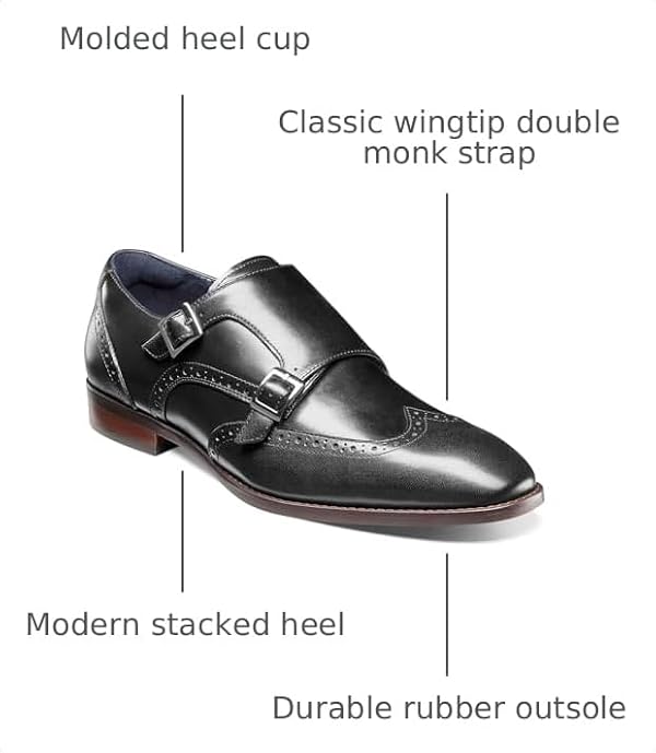 Stacy Adams Karson Wing Tip Double Monk Strap Black 10 M by Stacy Adams - Image 3