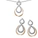 Produktbild Orphelia 925 Silver Set Pendant with Chain + Earrings Bicolor with Zirconium