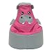 Compamia Gray and Pink Hippo Bean Bag Chair