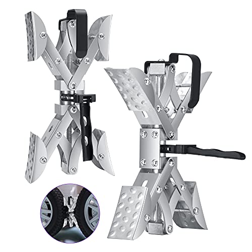 H HUKOER X-Shaped RV Stabilizer Wheel Chock for RV Camper and Truck Tire Locking Chocks Stabilizers-2 Pack