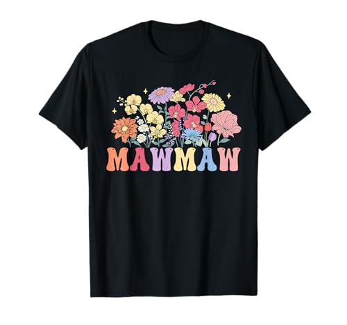 Blessed Mawmaw Floral Flower Mothers Day Women Grandma T-Shirt