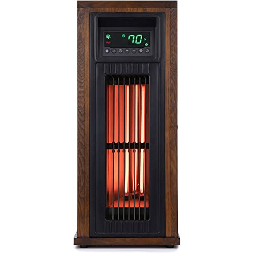 Lifesmart 23'' 3-Quartz Infrared Tower Heater With Oscillation Remote Control And Timer 3 Settings With Fan Only Mode Led Display #TOP3