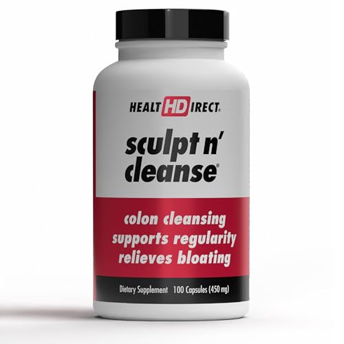 HEALTH DIRECT Sculpt n' Cleanse - Herbal Colon Cleanse for Digestive Health & Regularity - Natural Detox & Gut Flush Supplement - 100 Veggie Capsules