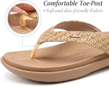 KuaiLu Orthopedische teenslippers voor dames, atletisch, dik kussen, hersteldoek, stringsandalen, zomer, instapper, yogamat, dames, sport, wandelsandalen, comfortabel, plantaire fasciitis