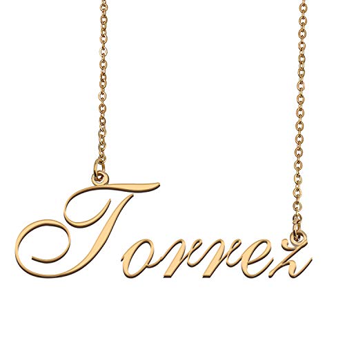 HUAN XUN Custom Personalized Name Necklace in Golden Silver for Women Torrez