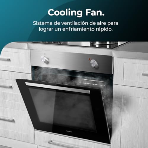 Miniatura 7 de Cecotec Horno Integrable Convencional Bolero Hexa C126000 Inox A. 2800w, Capacidad 77l, Bajo Consumo, 4 Funciones, Steam Assist, Steam Easyclean, Cooling Fan, Triple Glass, Luz Interior