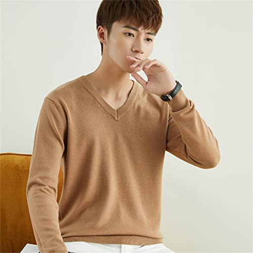 Men's Classic Long Sleeve Basic Knitwear Pullover Regular Fall Winter Soft Sweaters Casual Loose Fit V-Neck Sweater3