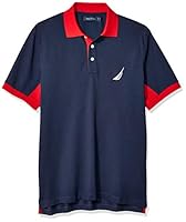 Nautica Mens Classic Fit Short Sleeve Performance Pique Polo Shirt, Navy, 3X-Large