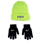 Nike Boys' Beanie & Gloves 2 Piece Set (Neon Green) One Size Fits All (8-20)