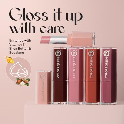 Image of Colors Queen Gloss Stick | Lightweight & Non-Sticky Lip Gloss | Smooth 8 Hrs Hydrating Formula | High Shine Lipstick for Women Enriched with Shea Butter, Vitamin E & Squalane (07 - Donut, 3.6g)