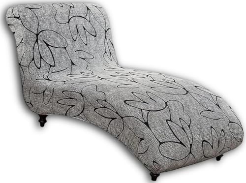 YNJJKA Fodera per Chaise Lounge Longue Sofa Cover armless slipcover for Bedroom Elasticizzato Senza braccioli Soggiorno Camera da Letto Salotto Elasticizzata Stampata Morbida Interna Lavabile(Gray)
