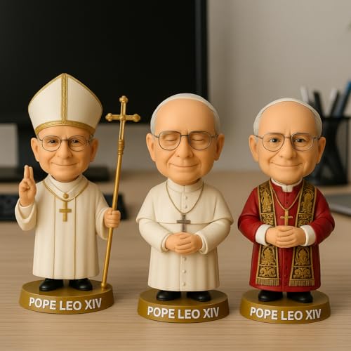 LEMONSODA Pope Leo XIV Bobblehead - 7 Inch Collectible Figure - Catholic Gift, Religious Decor, Funny Desk Accessory (Red Mozzetta) - Thumbnail 6
