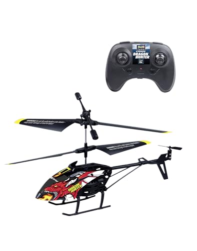 Revell Control, RC Helicopter Dragon Hunter, 3-Kanal GHz-Fernsteuerung, Elektronischer Gyro, Stabiles Rumpfwerk, Ersatzrotoren Inklusive, LiPo Akku und Ladeger&auml;t, L&auml;nge 23 cm, Ab 8 Jahren