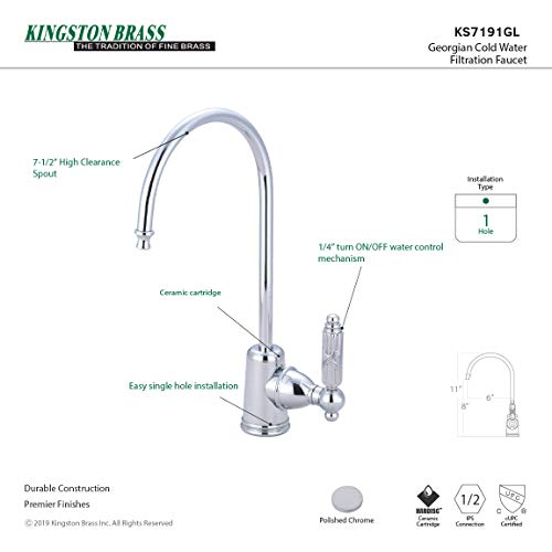 Robinet de filtration d'eau Kingston Brass KS7191GL chrome unique - 8