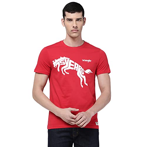 Image of Wrangler Men's Solid Regular Fit Tshirts