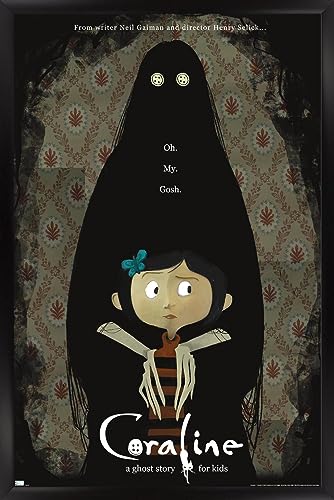 Trends International Coraline - Ghost Story One Sheet Wall Poster, 14.72" x 22.37", Black Framed Version