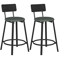 Set of 2 Vasagle 24.4'' PU Upholstered Breakfast Bar Stools (Forest Green)