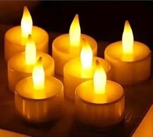 Kit 6 Vela Eletrônica Decorativa Led Amarela + Baterias