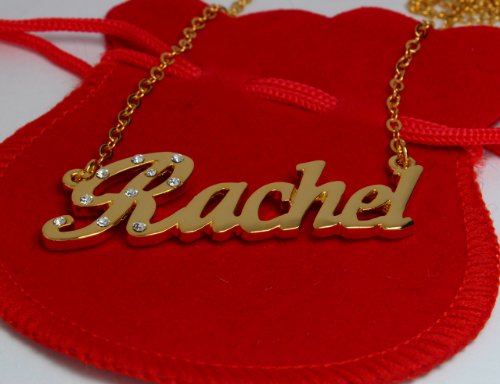 Rachel Name Necklace 18K Gold Plated Personalized Dainty Necklace - Jewelry Gift Women, Girlfriend, Mother, Sister, Friend, Gift Bag & Box #TOP2
