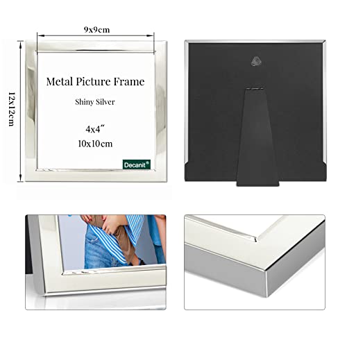 Decanit 4X4 Photo Picture Frame Metal,Dispaly For Wall Or Tabletop Pack Of 6,Silver #TOP2