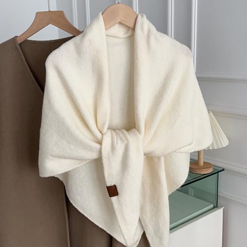 Women's Solid Color Scarf Casual Soft Comfortable Shawl for Daily Wear Triangle Wool Shawl Wraps for Women4