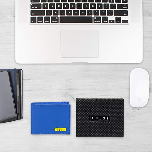 Guess Men's Leather Slim Bifold Wallet, Blue Sereno, One Size #TOP6