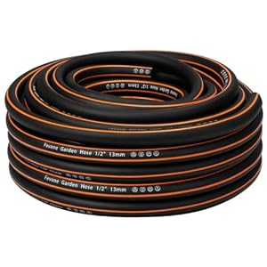 Fevone Gartenschlauch 20m 1/2 Zoll (13mm) Schlauchrohre für Garten 4ly 25 Bar Hochbelastbar Tragbar Außen Kompressor Schlauchleitung Flexibel Robust Gurtbar Knickschutz Schwarz/Orange