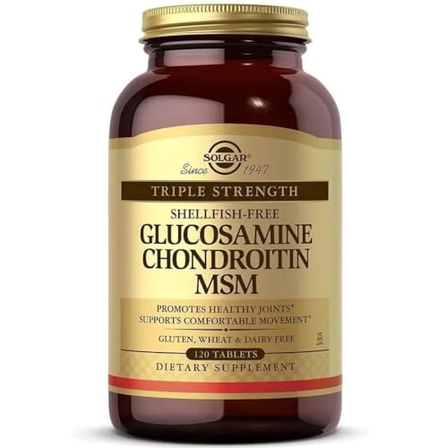 Solgar | Glucosamina Condroitina MSM Complex Extra Strength| Contribuye a la Formación de Tejido Conectivo y Colágeno | Con Condroitina y sin Mariscos | Huesos y Cartílagos | 120 Comprimidos