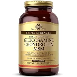 Solgar Triple Strength Glucosamine Chondroitin MSM, 120 Tablets – Promotes Healthy Joints, Supports Comfortable Movement – Shellfish Free – Gluten Free, Dairy Free – 60 Servings