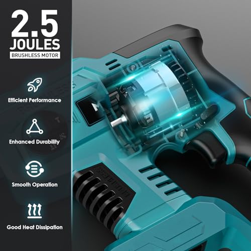 7/8" Rotary Hammer Drill for Makita 18V Battery: SDS-Plus Cordless Drill with Safety Clutch for Concrete Masonry, 2.5 Joules Power Including 4 Drill Bits