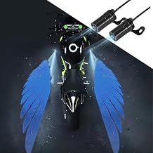 2Pcs Motorcycle Projector Lights for Angel Wing Logo, Universal Led Underglow Kit Underbody Waterproof Ghost Shadow Lights for Electric Scooters Blue