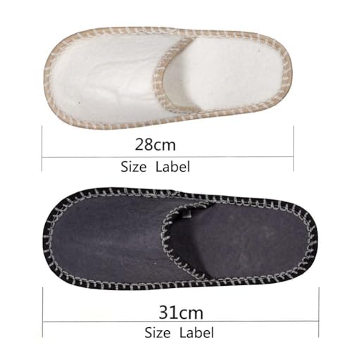 SLIPPERTREND Fleece Felt Close Toe 6 Pairs For Friends Non Slip Indoor Family House Guest Slippers Set for Shoeless Home3