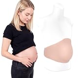 YEEFAIRY Realistische Silikon Schwangerschaftsbauch Gefälschter Bauch Fake Künstlich Babybauch Kostüm für Cosplay Männer Schwangerschaft Simulation im 8. bis 10. Monat Schwanger (Größe S, Natur)