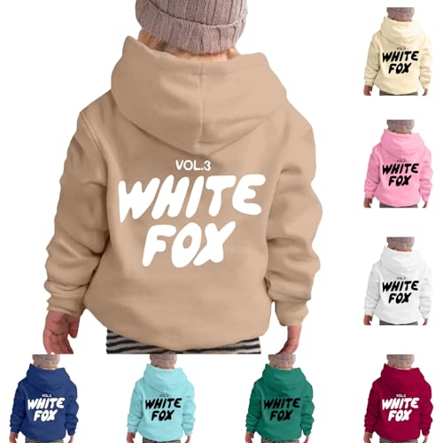 Fox Letter Print Kids Hoodie Sweatshirt for Boys and Girls Unisex Warm Long Sleeve Oversized Pullover Hoodie Casual Wear Sportwear Autumn Winter Everyday 2-13 Years Old 90-160cm Winter