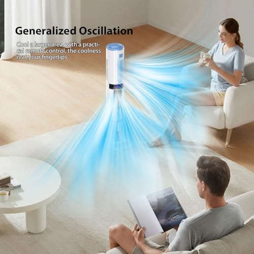 Mobile Air Conditioners, 4 IN 1 Tower Fan/Air Purifier/Humidifier/Evaporative Coolers 65W 60°/360° Oscillation 1-24H Timer 3 Mode 8M/S Wind 4 Ice Box 10M Remote Control for Home Bedroom Office - Image 7