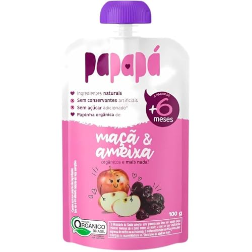 Papinha Orgânica Maçã e Ameixa Sem Açúcar 100g - Papapá